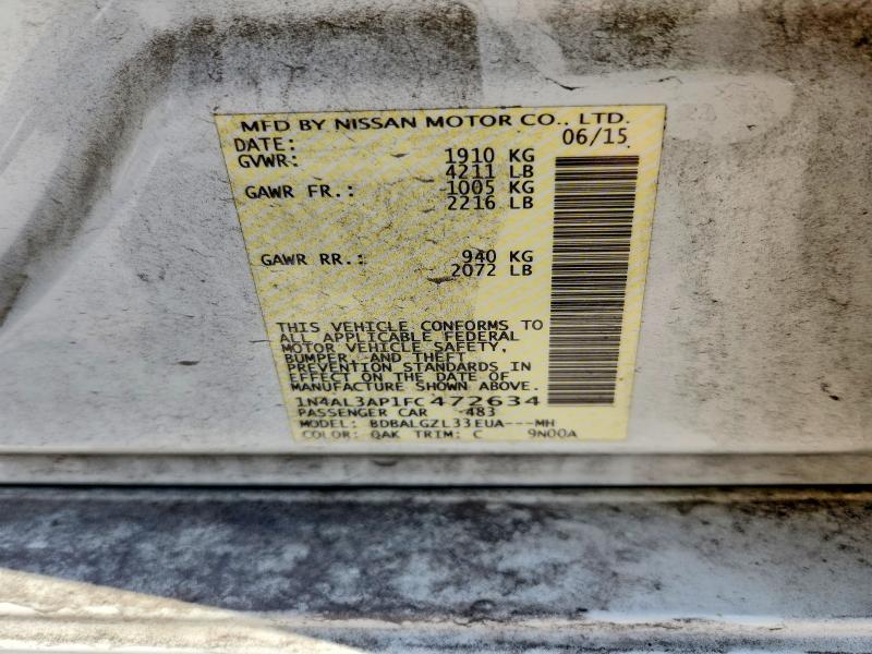 Aukcja sprzedaży 2015 Nissan Altima, vin: 1N4AL3AP1FC472634, numer aukcji: 66048686
