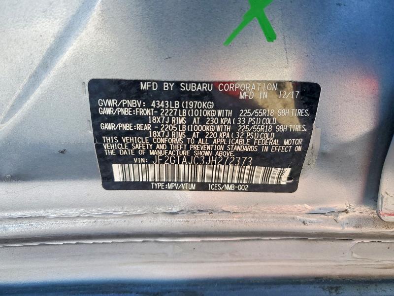 Aukcja sprzedaży 2018 Subaru Crosstrek, vin: JF2GTAJC3JH272373, numer aukcji: 69442606