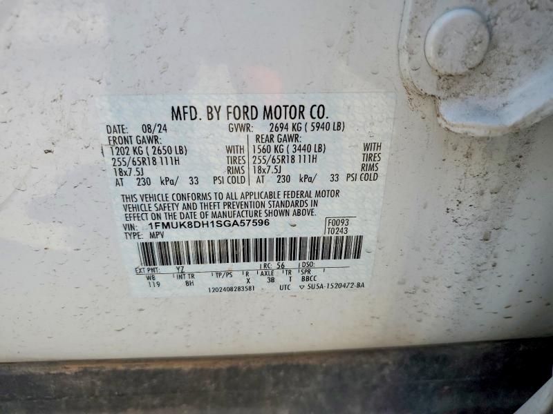 67709336 :رقم المزاد ، 1FMUK8DH1SGA57596 vin ، 2025 Ford Explorer مزاد بيع