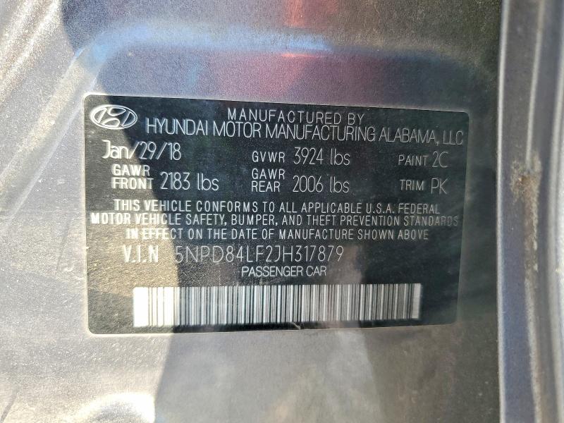 2018 Hyundai Elantra მანქანა იყიდება აუქციონზე, vin: 5NPD84LF2JH317879, აუქციონის ნომერი: 68976166