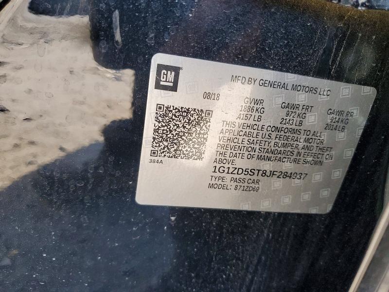 2018 Chevrolet Malibu მანქანა იყიდება აუქციონზე, vin: 1G1ZD5ST8JF284937, აუქციონის ნომერი: 67971716