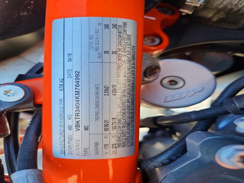 Aukcja sprzedaży 2019 Ktm 790, vin: VBKTR3404KM764992, numer aukcji: 67364706