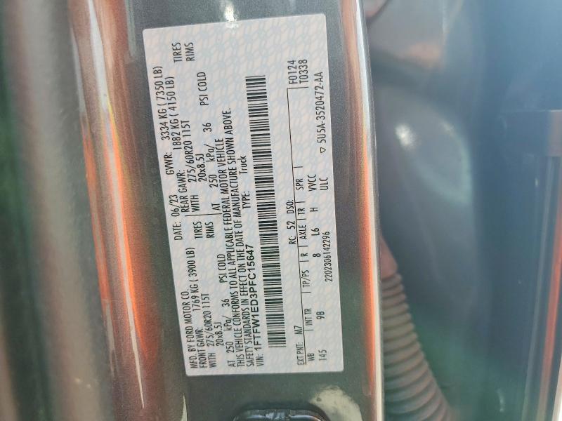 70737016 :رقم المزاد ، 1FTFW1ED3PFC15647 vin ، 2023 Ford F150 مزاد بيع