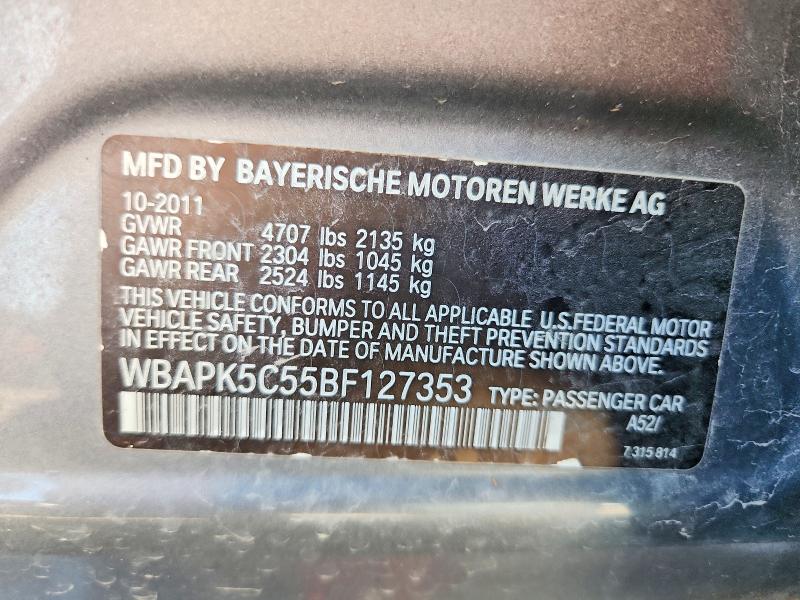 69156506 :رقم المزاد ، WBAPK5C55BF127353 vin ، 2011 Bmw 328 مزاد بيع
