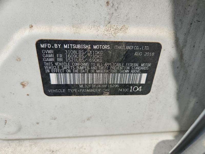 Продаж на аукціоні авто 2018 Mitsubishi Mirage, vin: ML32F3FJ4JHF16296, номер лоту: 70835746