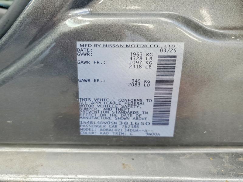 Aukcja sprzedaży 2025 Nissan Altima, vin: 1N4BL4DV0SN381650, numer aukcji: 71154876
