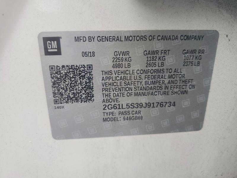 2018 Cadillac Xts მანქანა იყიდება აუქციონზე, vin: 2G61L5S39J9176734, აუქციონის ნომერი: 68576346