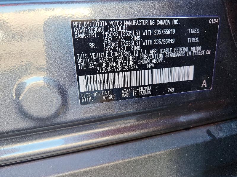 Aukcja sprzedaży 2024 Toyota Rav4, vin: 2T3C1RFV2RC264574, numer aukcji: 67599886