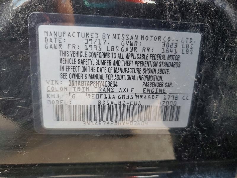 Aukcja sprzedaży 2017 Nissan Sentra, vin: 3N1AB7AP8HY403604, numer aukcji: 70915256
