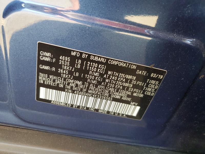 Продажа на аукционе авто 2019 Subaru Outback, vin: 4S4BSANC4K3336565, номер лота: 68076836