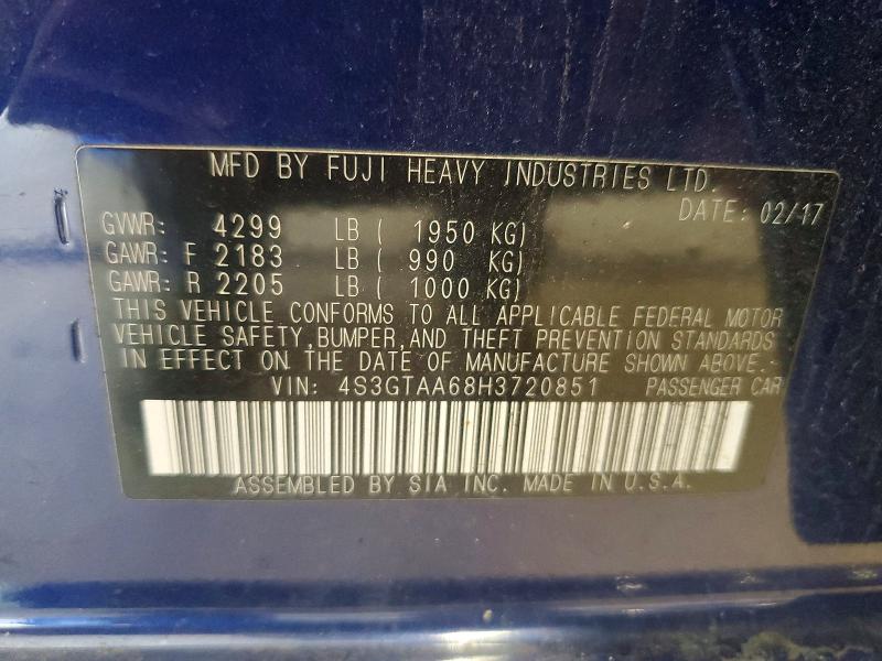 Продаж на аукціоні авто 2017 Subaru Impreza, vin: 4S3GTAA68H3720851, номер лоту: 69282756