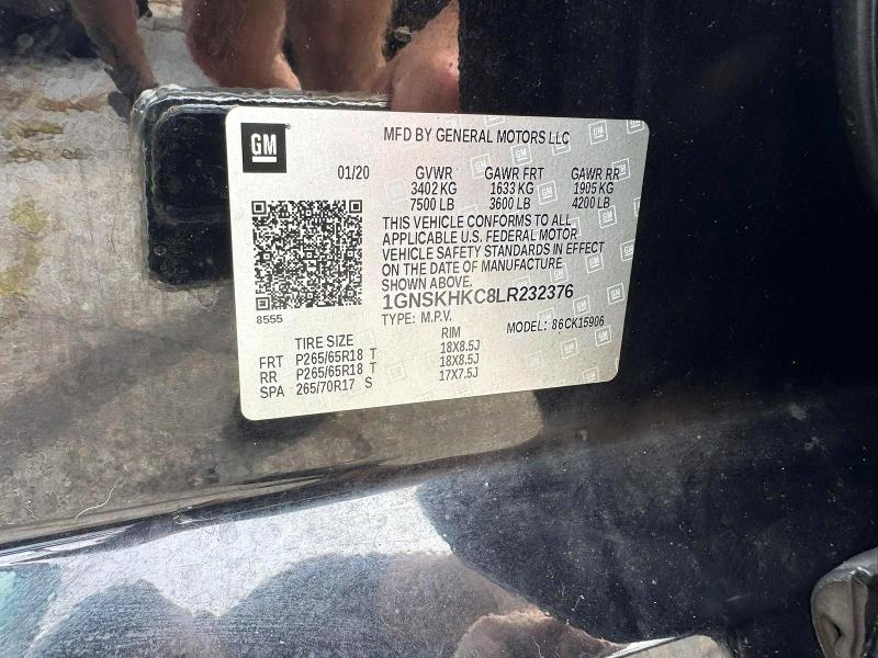 Продажа на аукционе авто 2020 Chevrolet Suburban, vin: 1GNSKHKC8LR232376, номер лота: 68300626