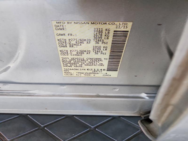 Aukcja sprzedaży 2015 Nissan Armada, vin: 5N1BA0NC1FN621148, numer aukcji: 67740256