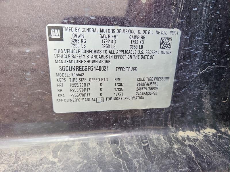 Продаж на аукціоні авто 2015 Chevrolet Silverado, vin: 3GCUKREC5FG140021, номер лоту: 69440836