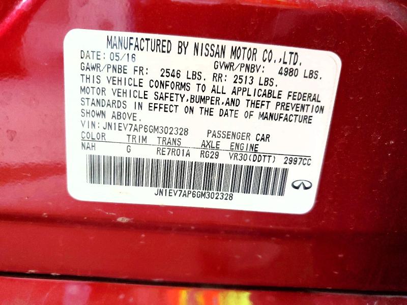 Aukcja sprzedaży 2016 Infiniti Q50, vin: JN1EV7AP6GM302328, numer aukcji: 66696696