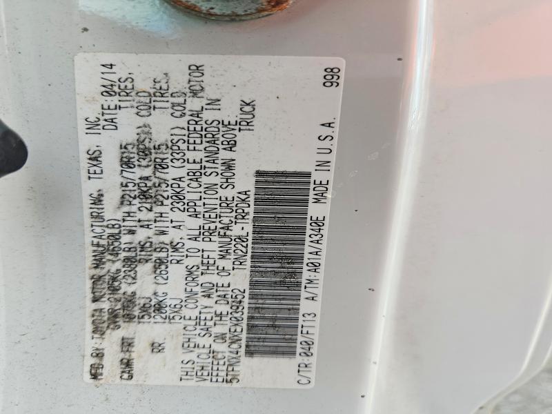 Aukcja sprzedaży 2014 Toyota Tacoma, vin: 5TFNX4CNXEX039452, numer aukcji: 67459376