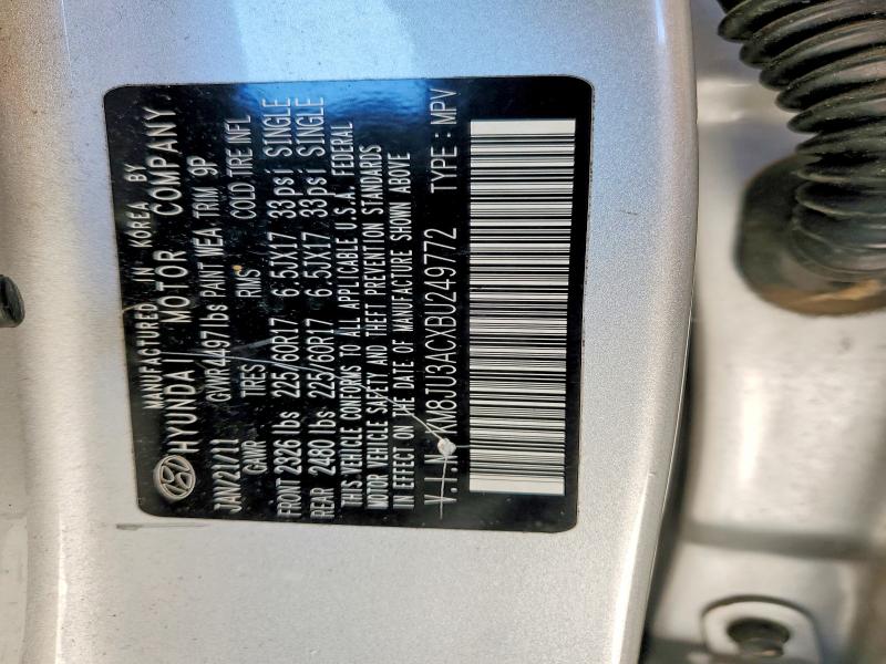 Aukcja sprzedaży 2011 Hyundai Tucson, vin: KM8JU3ACXBU249772, numer aukcji: 70129716