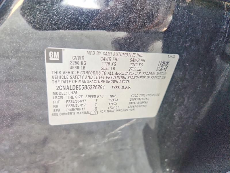 Продажа на аукционе авто 2011 Chevrolet Equinox, vin: 2CNALDEC5B6326291, номер лота: 68160986