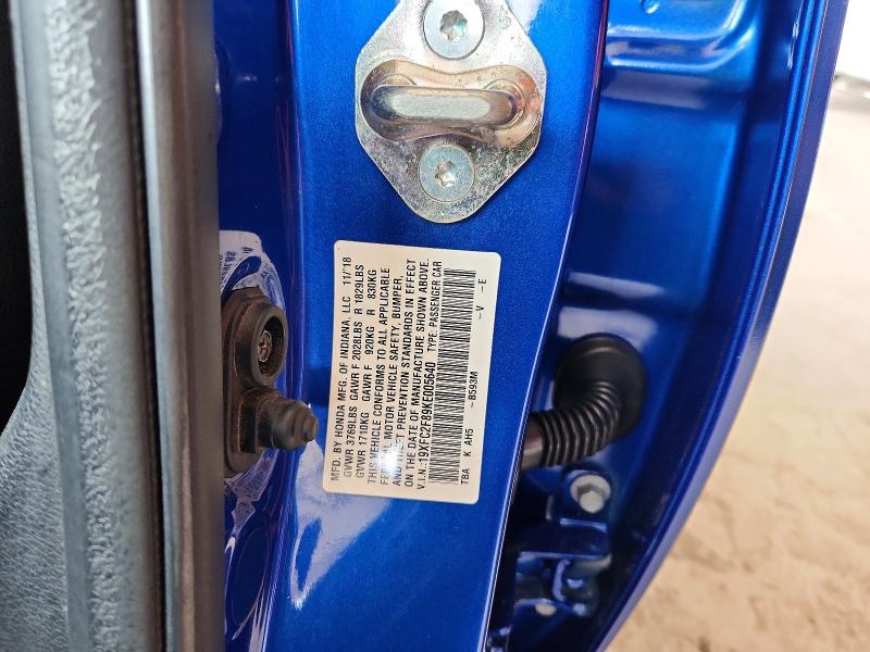 Продажа на аукционе авто 2019 Honda Civic, vin: 19XFC2F89KE005640, номер лота: 68838556