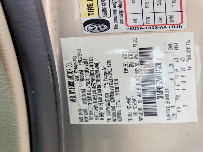 71262796 :رقم المزاد ، 3FAHP0HG2AR214320 vin ، 2010 Ford Fusion مزاد بيع
