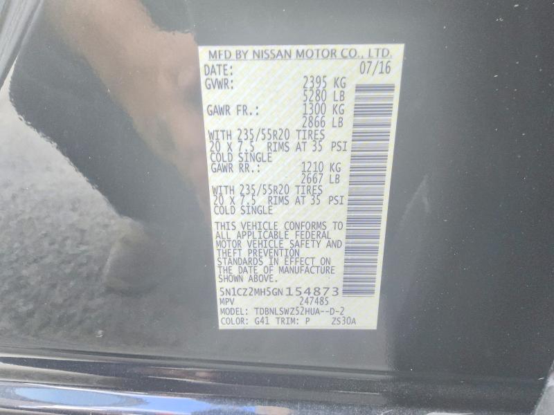 Продаж на аукціоні авто 2016 Nissan Murano Hybrid, vin: 5N1CZ2MH5GN154873, номер лоту: 67874196