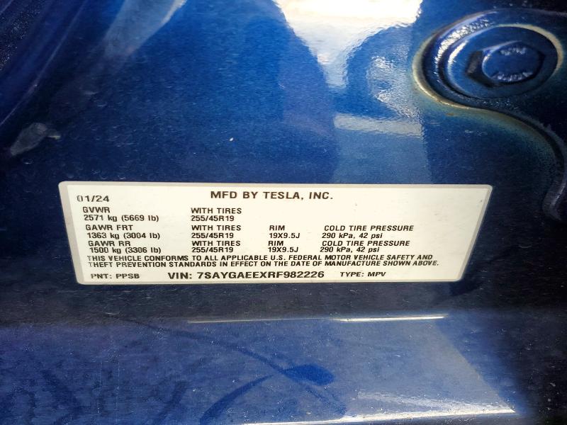 Aukcja sprzedaży 2024 Tesla Model Y, vin: 7SAYGAEEXRF982226, numer aukcji: 66940756