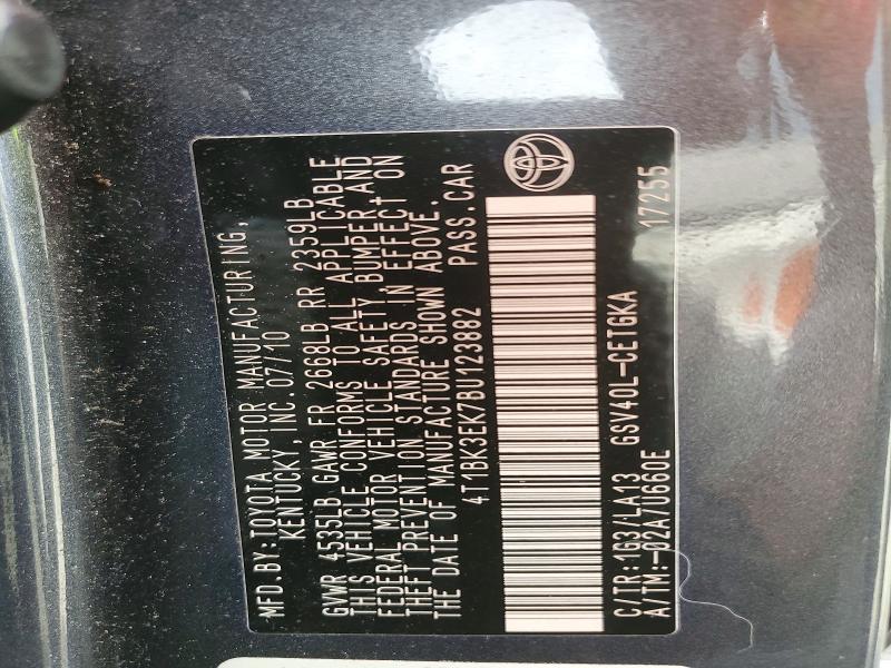 67729396 :رقم المزاد ، 4T1BK3EK7BU123882 vin ، 2011 Toyota Camry مزاد بيع