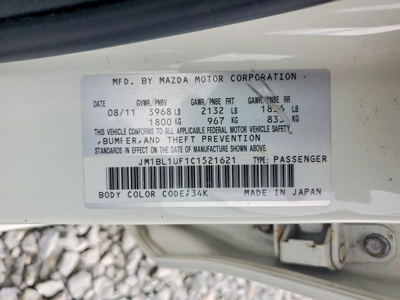 Aukcja sprzedaży 2012 Mazda 3, vin: JM1BL1UF1C1521621, numer aukcji: 68383246