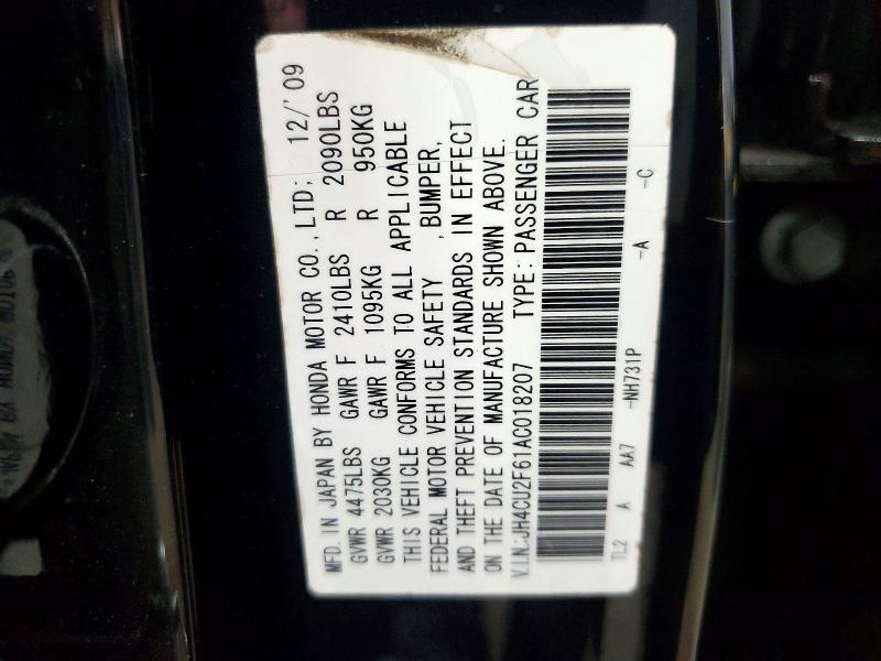 69873366 :رقم المزاد ، JH4CU2F61AC018207 vin ، 2010 Acura Tsx مزاد بيع