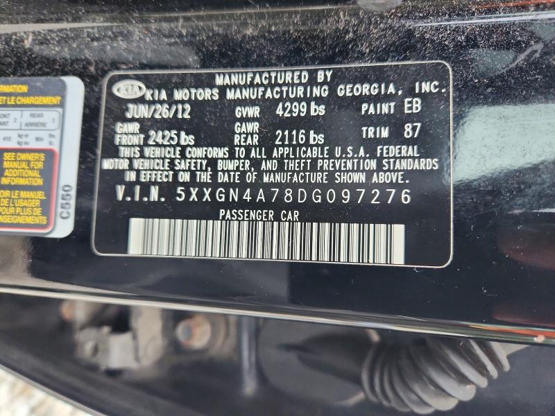 69694556 :رقم المزاد ، 5XXGN4A78DG097276 vin ، 2013 Kia Optima مزاد بيع