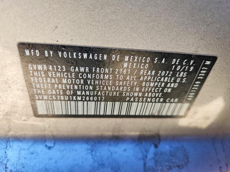 Продаж на аукціоні авто 2019 Volkswagen Jetta, vin: 3VWC57BU1KM266017, номер лоту: 66630746