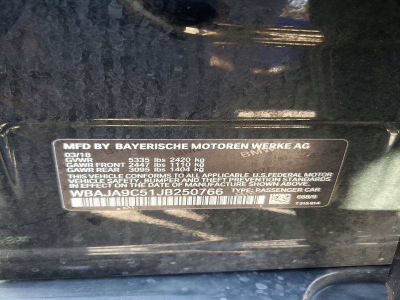 69816706 :رقم المزاد ، WBAJA9C51JB250766 vin ، 2018 Bmw 530e مزاد بيع
