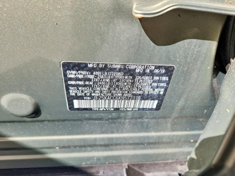 Продажа на аукционе авто 2019 Subaru Forester, vin: JF2SKACC6KH572338, номер лота: 67712426