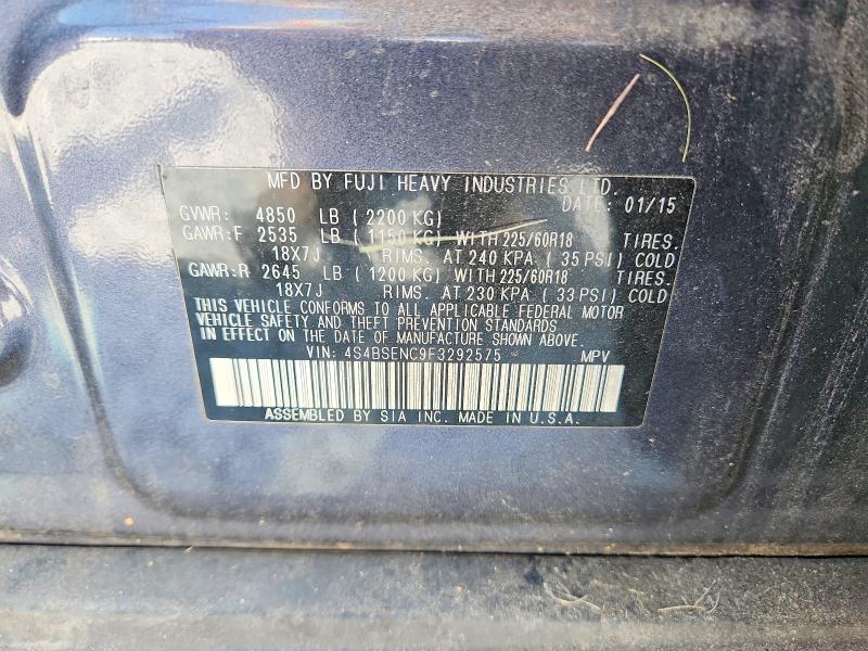 Auction sale of the 2015 Subaru Outback, vin: 4S4BSENC9F3292575, lot number: 70181446