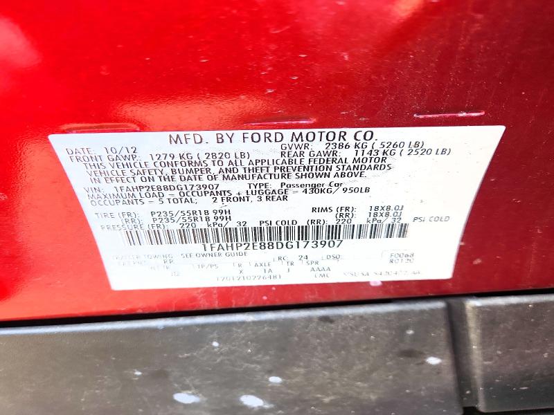 70373366 :رقم المزاد ، 1FAHP2E88DG173907 vin ، 2013 Ford Taurus مزاد بيع