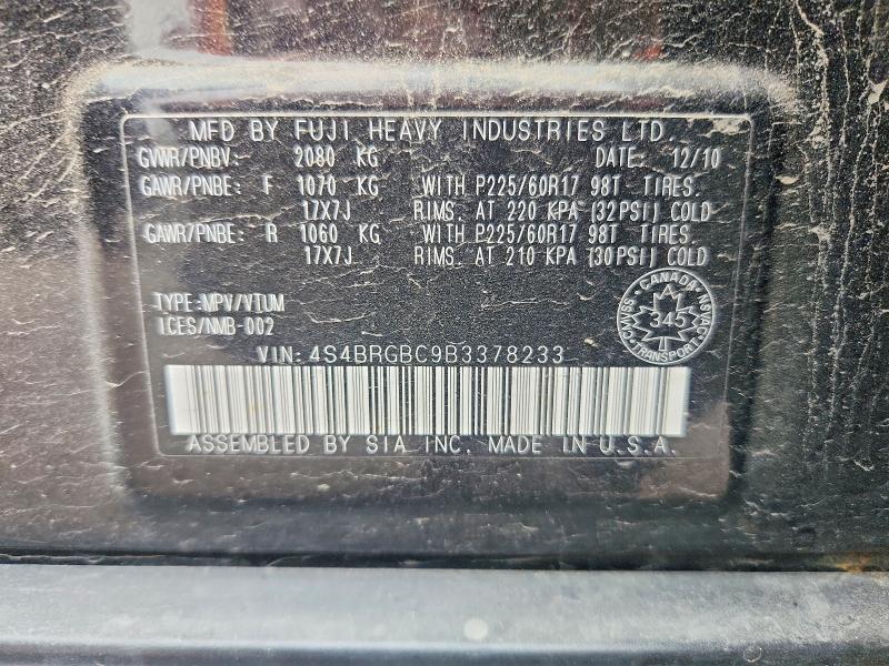 Aukcja sprzedaży 2011 Subaru Outback, vin: 4S4BRGBC9B3378233, numer aukcji: 68589256