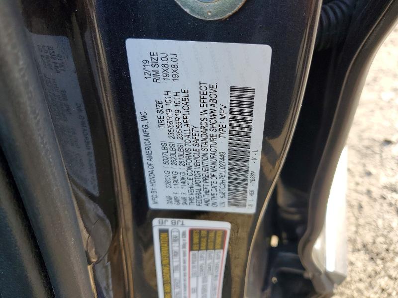 2020 Acura Rdx მანქანა იყიდება აუქციონზე, vin: 5J8TC2H76LL027449, აუქციონის ნომერი: 71053126