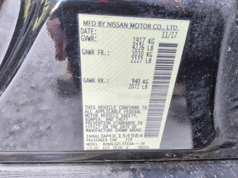 69123526 :رقم المزاد ، 1N4AL3AP4JC154984 vin ، 2018 Nissan Altima مزاد بيع