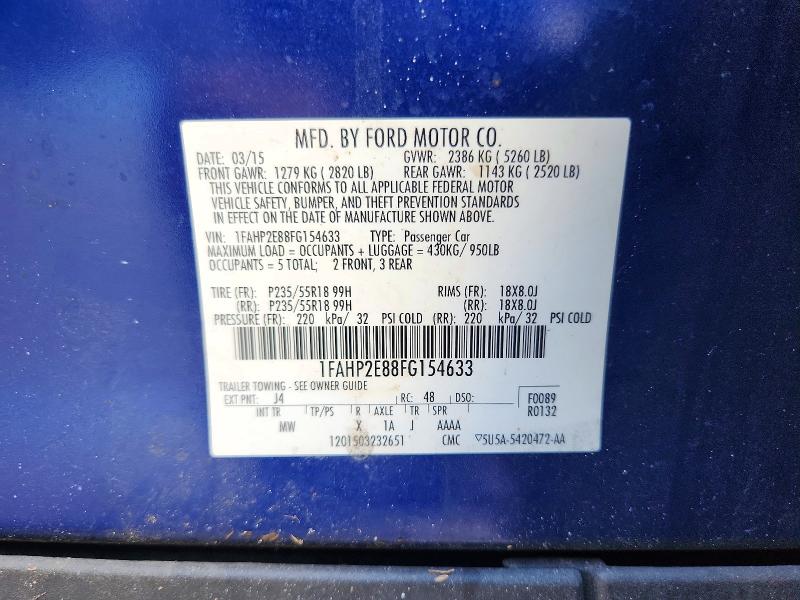 68270656 :رقم المزاد ، 1FAHP2E88FG154633 vin ، 2015 Ford Taurus مزاد بيع