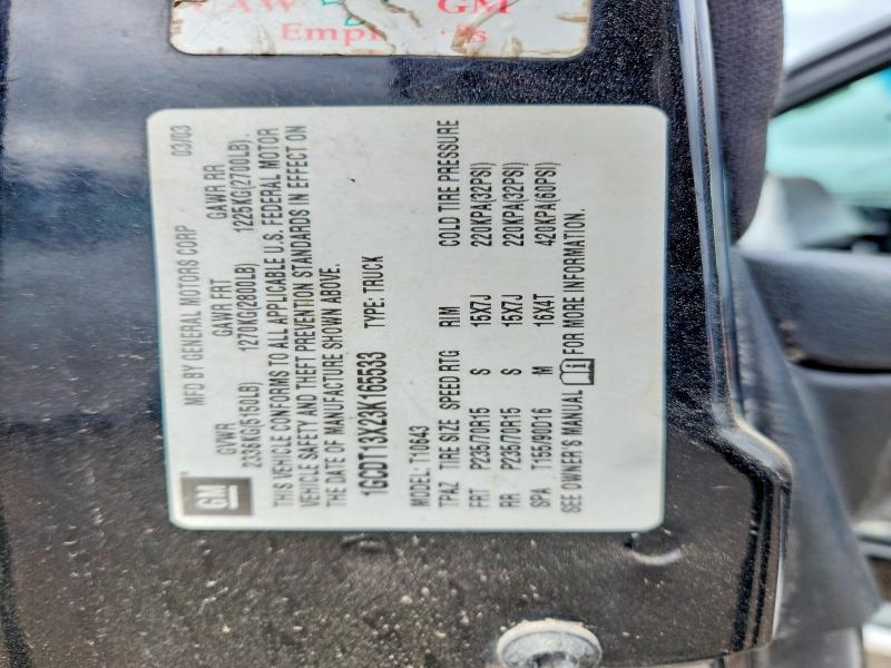 2003 Chevrolet S Truck მანქანა იყიდება აუქციონზე, vin: 1GCDT13X23K165533, აუქციონის ნომერი: 67869896