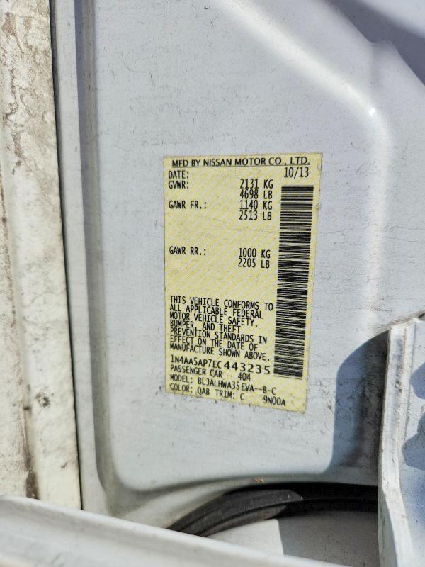 2014 Nissan Maxima მანქანა იყიდება აუქციონზე, vin: 1N4AA5AP7EC443235, აუქციონის ნომერი: 67476726