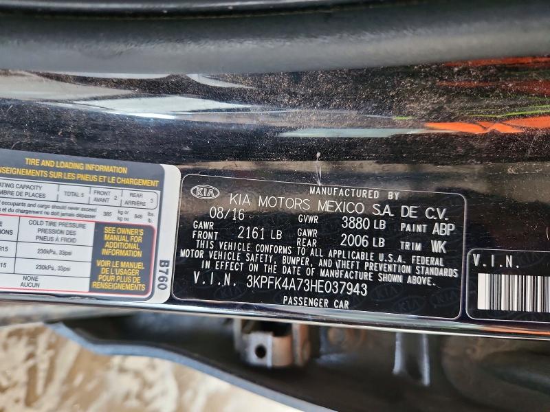 Продажа на аукционе авто 2017 Kia Forte, vin: 3KPFK4A73HE037943, номер лота: 71052986