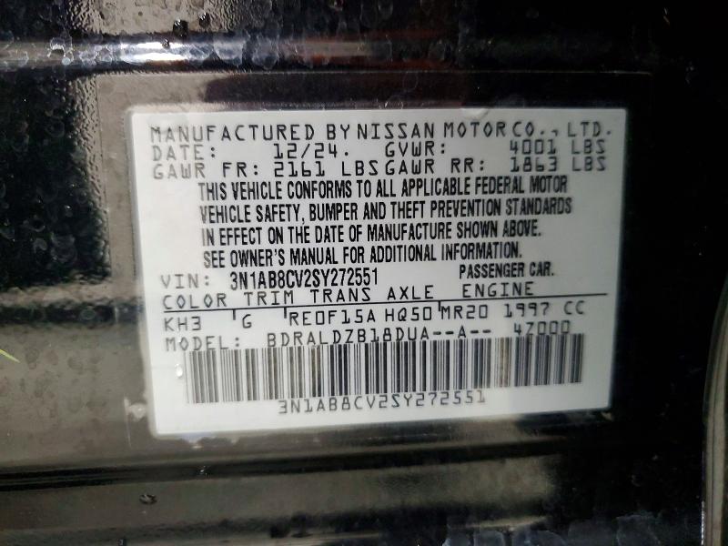 70649506 :رقم المزاد ، 3N1AB8CV2SY272551 vin ، 2025 Nissan Sentra مزاد بيع