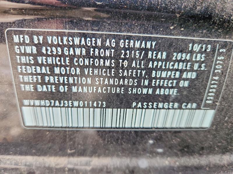 70868156 :رقم المزاد ، WVWHD7AJ3EW011473 vin ، 2014 Volkswagen Gti مزاد بيع