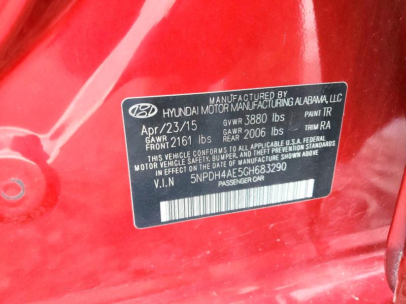 69890276 :رقم المزاد ، 5NPDH4AE5GH683290 vin ، 2016 Hyundai Elantra مزاد بيع