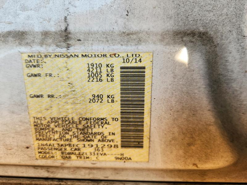 Продаж на аукціоні авто 2015 Nissan Altima, vin: 1N4AL3AP8FC191298, номер лоту: 68498556