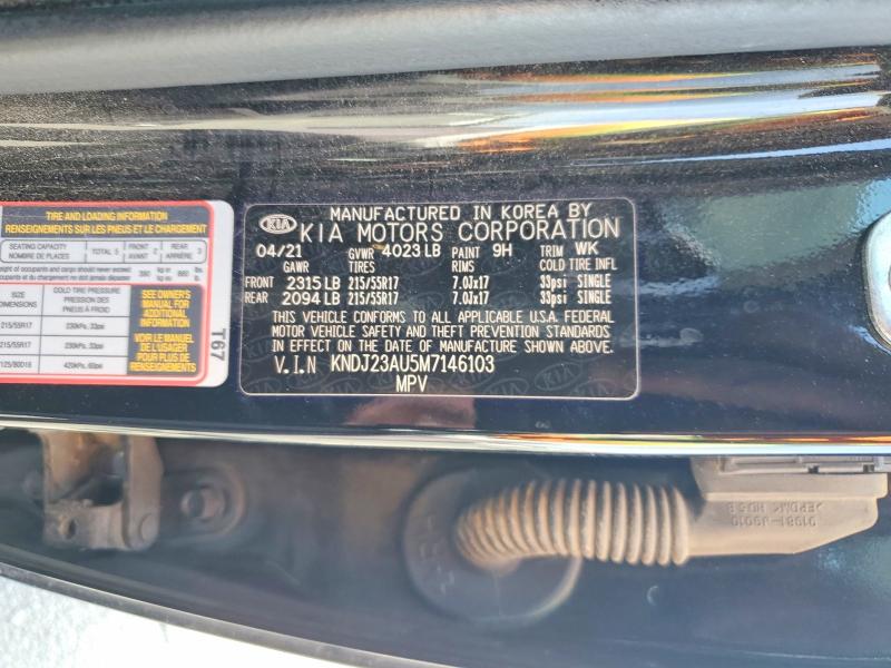Aukcja sprzedaży 2021 Kia Soul, vin: KNDJ23AU5M7146103, numer aukcji: 69165846