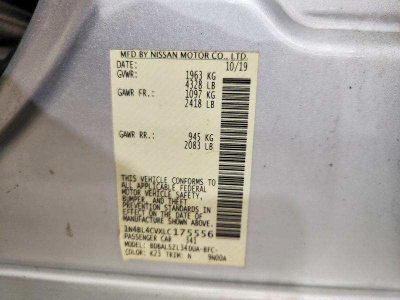 70894076 :رقم المزاد ، 1N4BL4CVXLC175556 vin ، 2020 Nissan Altima مزاد بيع