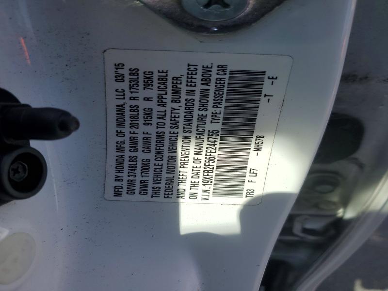 70742076 :رقم المزاد ، 19XFB2F56FE244755 vin ، 2015 Honda Civic مزاد بيع
