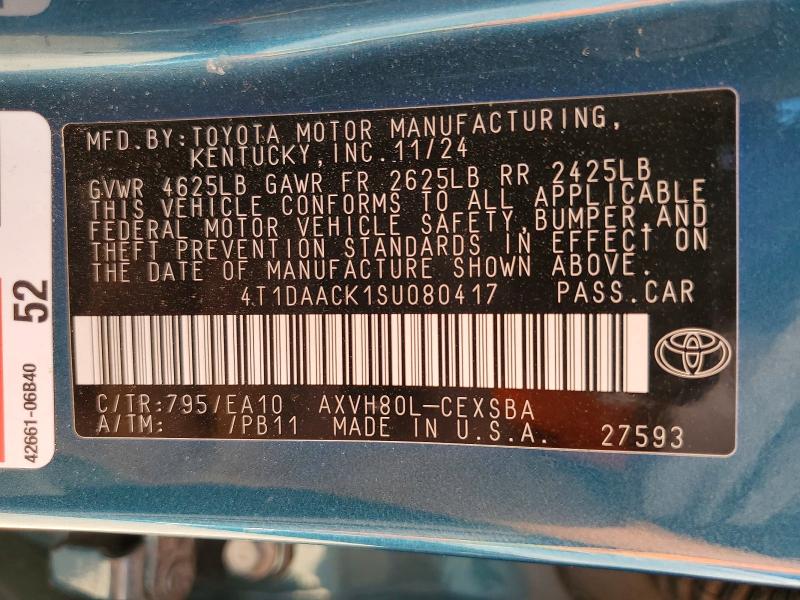 Продаж на аукціоні авто 2025 Toyota Camry, vin: 4T1DAACK1SU080417, номер лоту: 67164026